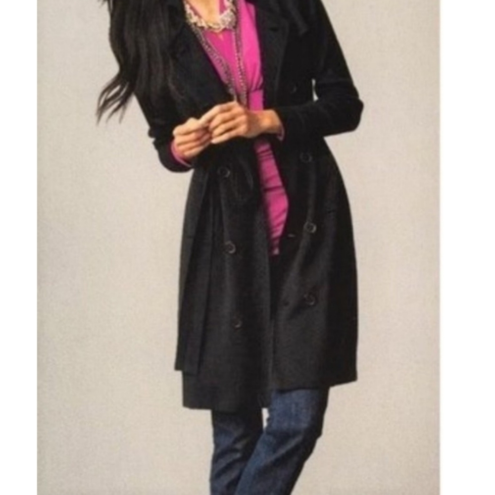 CAbi #164 Black French Trench Coat Small